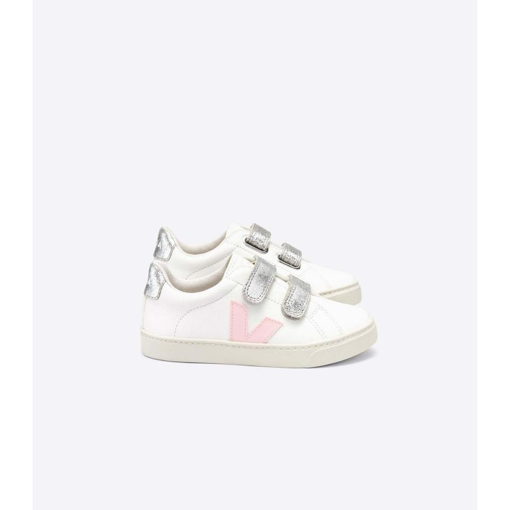 White/Pink Kids\' Veja ESPLAR CHROMEFREE Shoes | AU 731PJJ